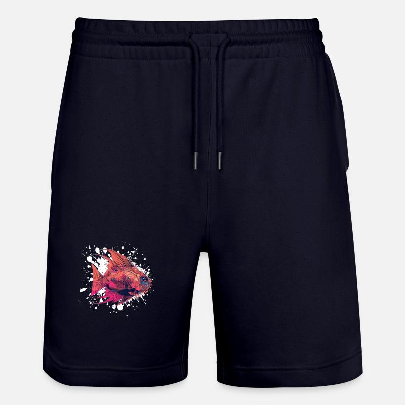 Blobs de poisson - Short de jogging bio TRAINER Stanley/Stella unisexe - marine foncé