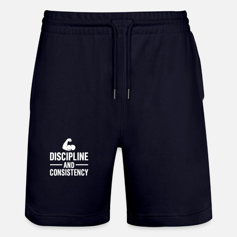 Discipline et constance Gym Devise - Short de jogging bio TRAINER Stanley/Stella unisexe - marine foncé