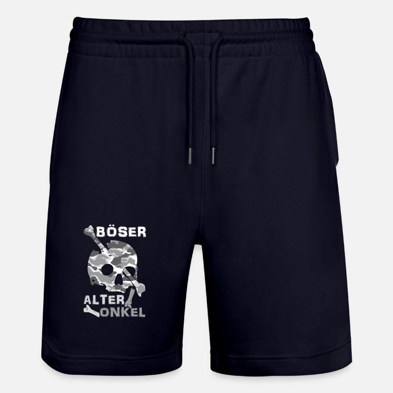 Evil Old Uncle Skull - Stanley/Stella Trainer Unisex Organic Jogging Shorts - dark navy