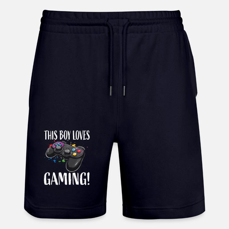Junge liebt Gaming Controller - Stanley/Stella Unisex Bio Joggingshorts Trainer  - Dark navy