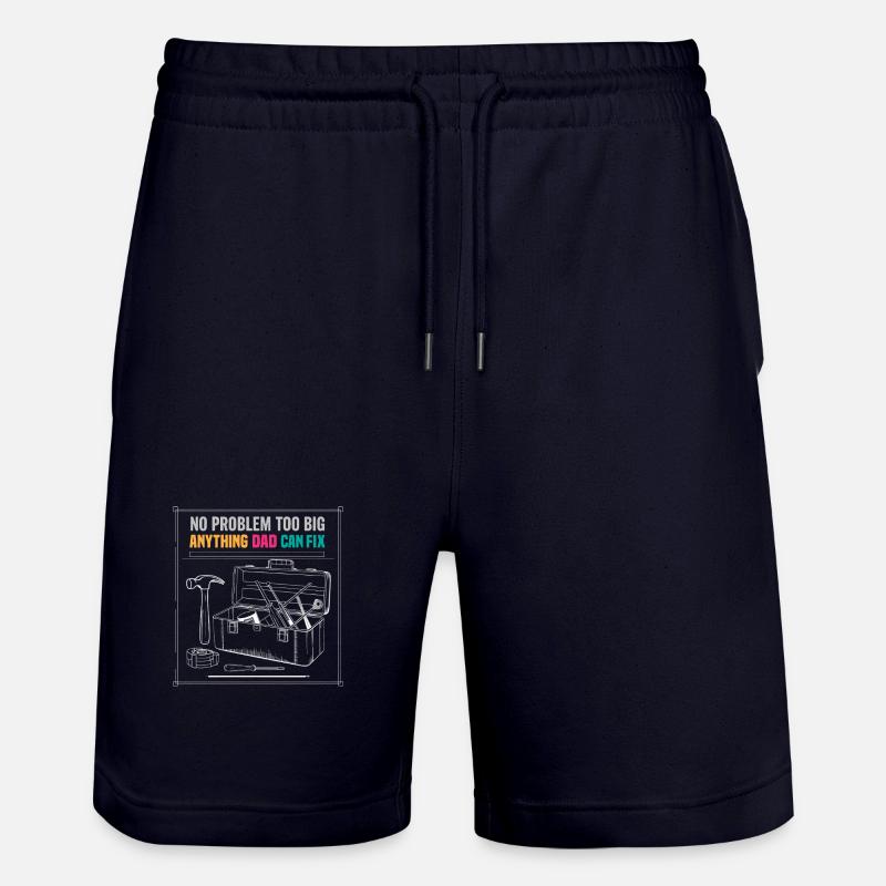 Dad Fix It Toolbox Grafik  - Stanley/Stella Unisex Bio Joggingshorts Trainer  - Dark navy