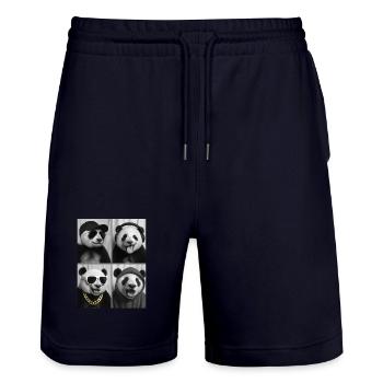 Panda - Stanley/Stella Unisex Bio Joggingshorts Trainer  - Dark navy - Vorne - Nik (191cm) & Marisol (170cm)