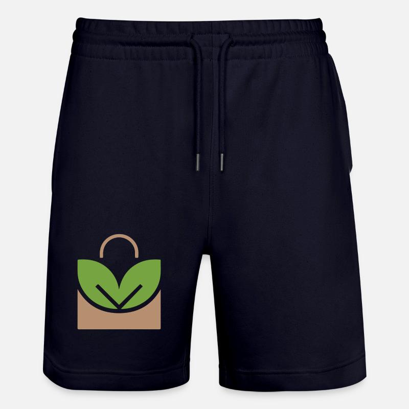 Logo de plante en pot EcoLeaf - Short de jogging bio TRAINER Stanley/Stella unisexe - marine foncé