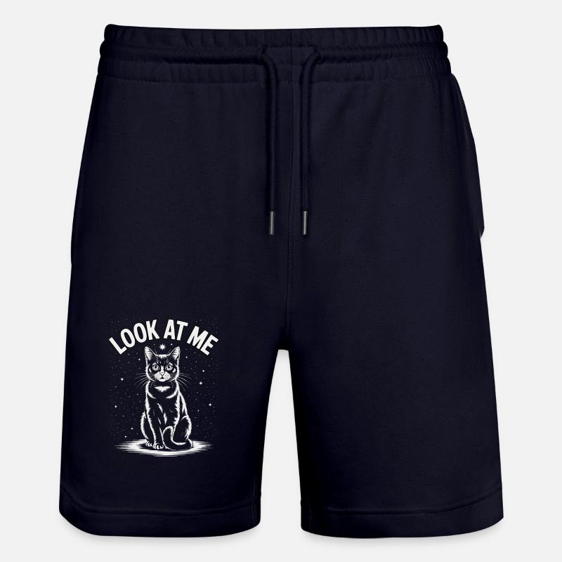 Regarde-moi - Ciel étoilé de chat - Short de jogging bio TRAINER Stanley/Stella unisexe - marine foncé