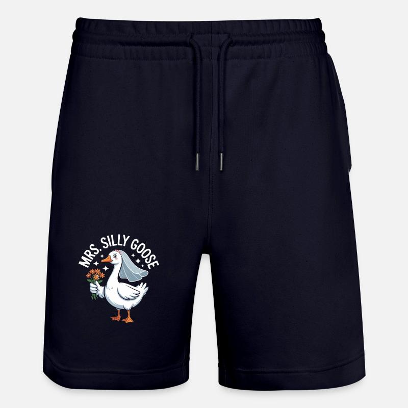 Bridal Goose Logo – MrsSillyGoose - Stanley/Stella Trainer Unisex Organic Jogging Shorts - dark navy