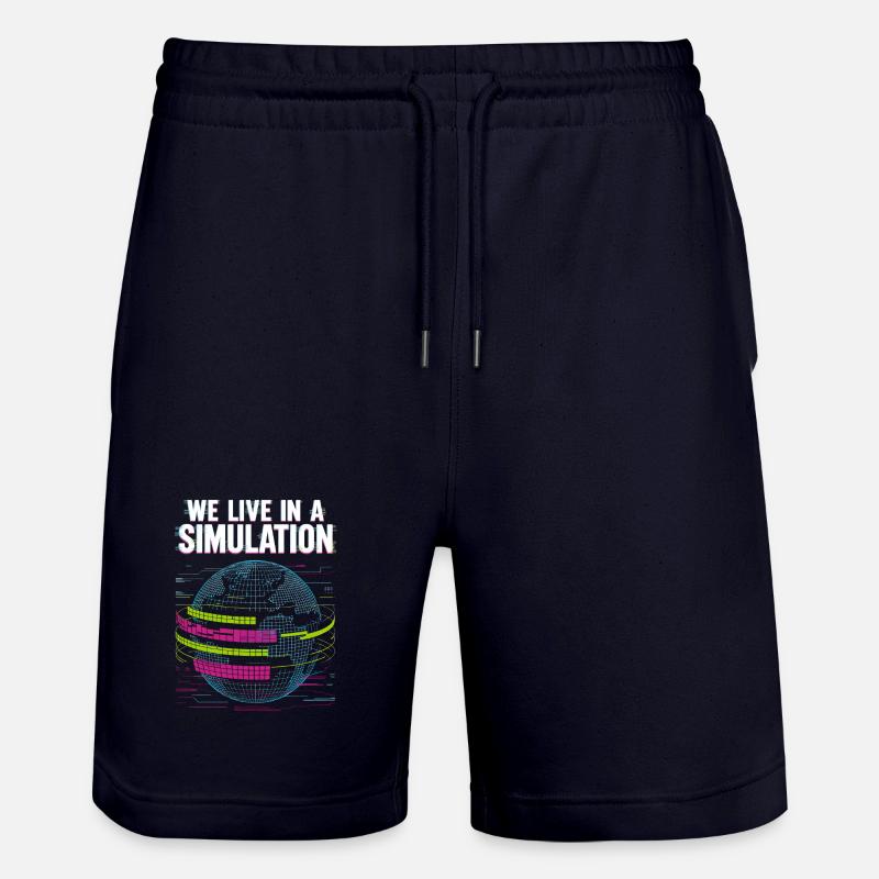 We live in a simulation - Stanley/Stella Trainer Unisex Organic Jogging Shorts - dark navy