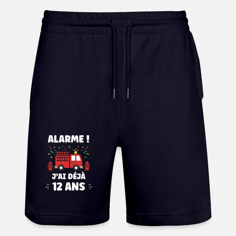 Alarme Pompier Déjà 12 Ans - Short de jogging bio TRAINER Stanley/Stella unisexe - marine foncé