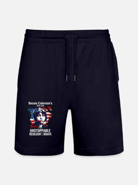 Bessie Coleman Modig flygpionjär - Ekologiska joggingshorts Trainer unisex från Stanley/Stella - mörk marinblå