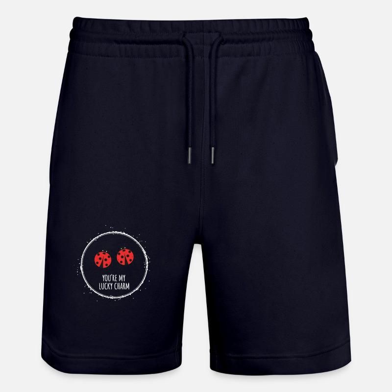 Marienkäfer Glücksbringer Partner Geschenk - Stanley/Stella Unisex Bio Joggingshorts Trainer - Dark navy