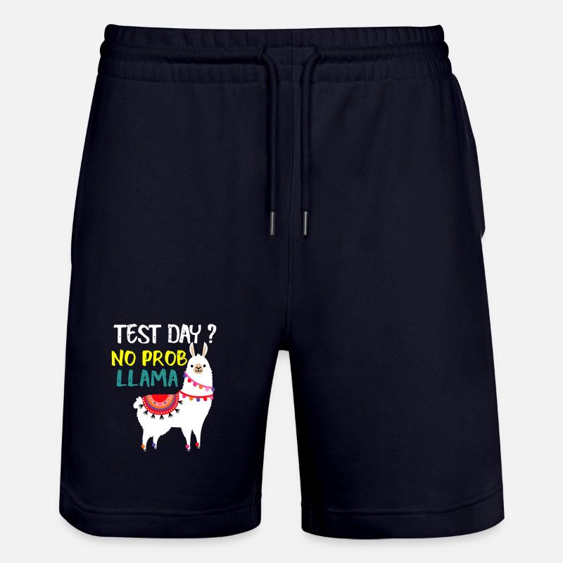 Test Day No Prob Llama - Stanley/Stella Trainer Unisex Organic Jogging Shorts - dark navy
