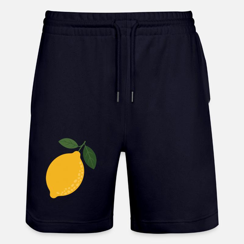 Lemon & Leaves Illustration - Short de jogging bio TRAINER Stanley/Stella unisexe - marine foncé
