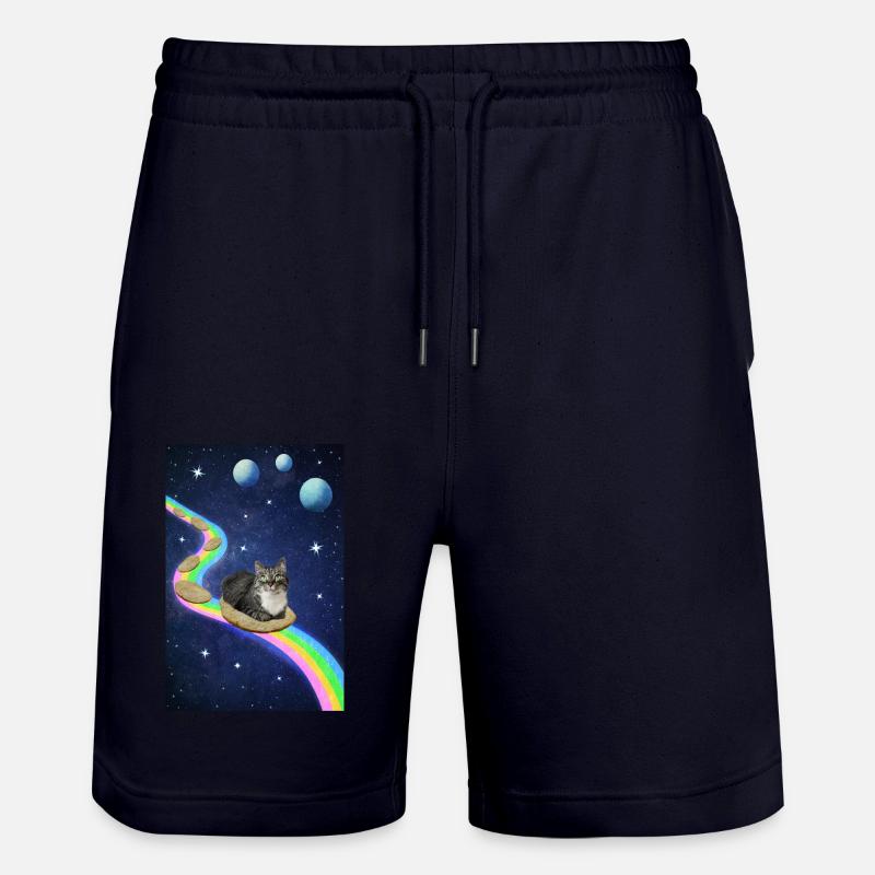 Chat mignon dans l’espace - Short de jogging bio TRAINER Stanley/Stella unisexe - marine foncé