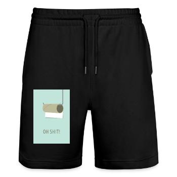 Oh merde! - Short de jogging bio TRAINER Stanley/Stella unisexe - noir - Devant - Nik (191cm) & Marisol (170cm)
