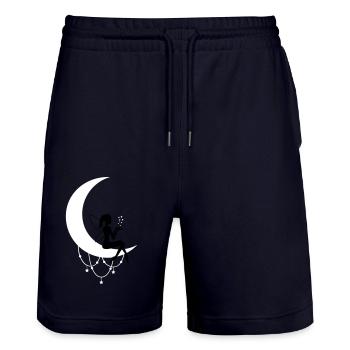 fee elfe halbmond fantasie - Stanley/Stella Unisex Bio Joggingshorts Trainer  - Dark navy - Vorne - Nik (191cm) & Marisol (170cm)