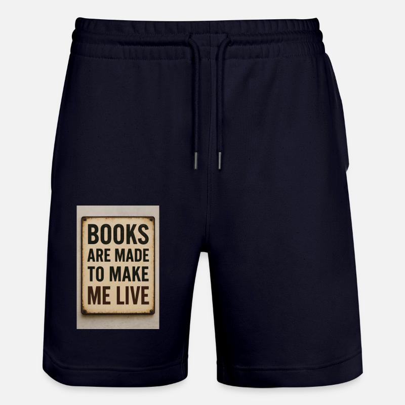 Books keep me alive - Stanley/Stella Trainer Unisex Organic Jogging Shorts - dark navy