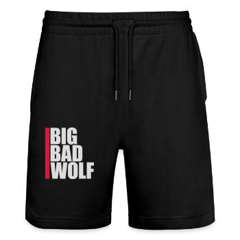 big bad wolf quote - Stanley/Stella Trainer Unisex Organic Jogging Shorts - black - Front - Nik (191cm) & Marisol (170cm)