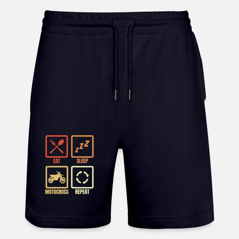 Manger, dormir, motocross, répéter - Short de jogging bio TRAINER Stanley/Stella unisexe - marine foncé