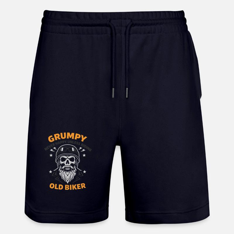 Grumpy Old Biker Skull - Short de jogging bio TRAINER Stanley/Stella unisexe - marine foncé