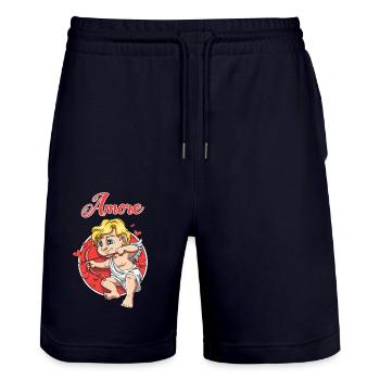 Liebesengel Zeichen der Liebe Romantik Geschenk - Stanley/Stella Unisex Bio Joggingshorts Trainer  - Dark navy - Vorne - Nik (191cm) & Marisol (170cm)