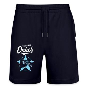Lieblings Onkel Onkels Best Uncle Lieblingsonkel - Stanley/Stella Unisex Bio Joggingshorts Trainer  - Dark navy - Vorne - Nik (191cm) & Marisol (170cm)