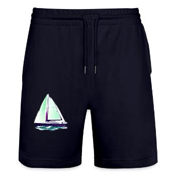Voile, voile, voilier, voilier - Short de jogging bio TRAINER Stanley/Stella unisexe - marine foncé - Devant - Nik (191cm) & Marisol (170cm)