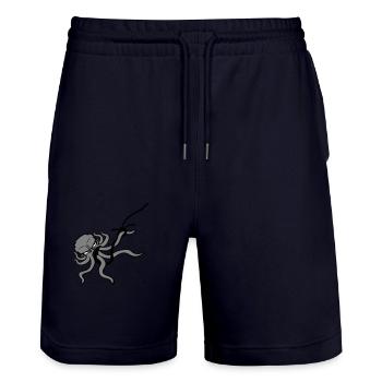 Oktopus Angelhaken Angler Am Haken Kampf Gefangen - Stanley/Stella Unisex Bio Joggingshorts Trainer  - Dark navy - Vorne - Nik (191cm) & Marisol (170cm)