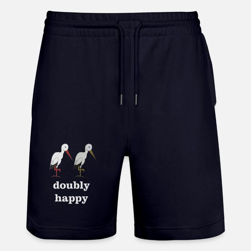 cigogne doublement heureuse - Short de jogging bio TRAINER Stanley/Stella unisexe - marine foncé