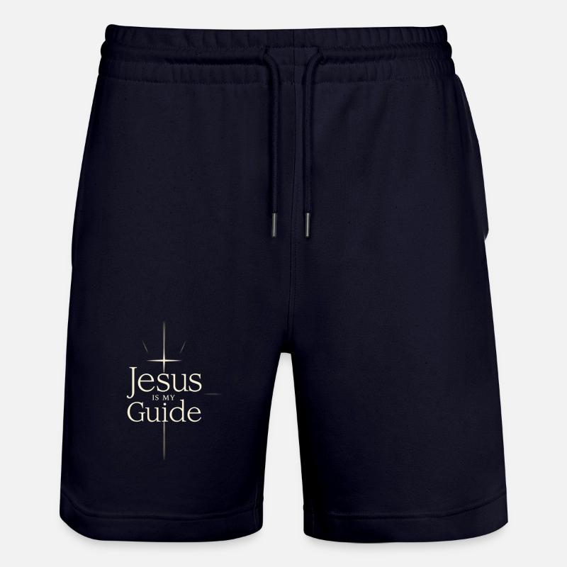 Jésus est mon guide - Short de jogging bio TRAINER Stanley/Stella unisexe - marine foncé