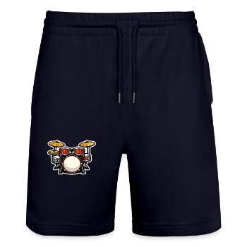 Cartoon Schlagzeug Drumset - Stanley/Stella Unisex Bio Joggingshorts Trainer  - Dark navy - Vorne - Nik (191cm) & Marisol (170cm)