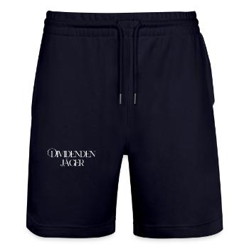 Dividendenjäger - Stanley/Stella Unisex Bio Joggingshorts Trainer  - Dark navy - Vorne - Nik (191cm) & Marisol (170cm)