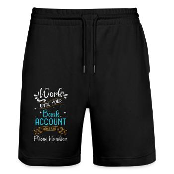 Empire, liberté, bonheur - Short de jogging bio TRAINER Stanley/Stella unisexe - noir - Devant - Nik (191cm) & Marisol (170cm)
