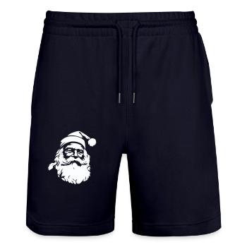 Merry Santa Claus - Stanley/Stella Trainer Unisex Organic Jogging Shorts - dark navy - Front - Nik (191cm) & Marisol (170cm)