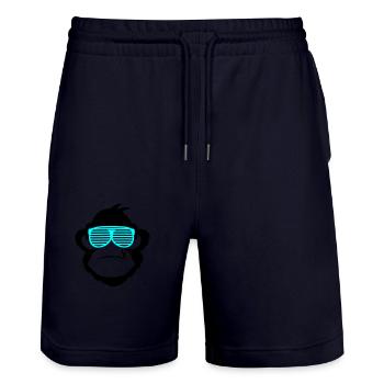 Smoking Monkey 2 - Stanley/Stella Trainer Unisex Organic Jogging Shorts - dark navy - Front - Nik (191cm) & Marisol (170cm)