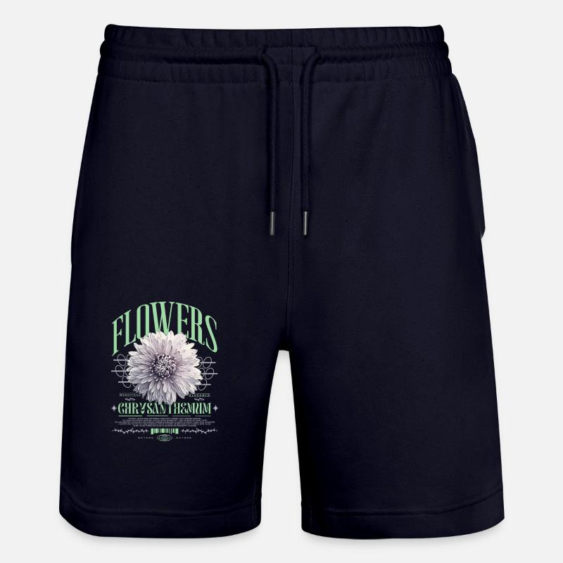 Chrysanthème Fleurs de chrysanthème - Short de jogging bio TRAINER Stanley/Stella unisexe - marine foncé