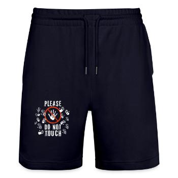 Bitte nicht berühren - Stanley/Stella Unisex Bio Joggingshorts Trainer  - Dark navy - Vorne - Nik (191cm) & Marisol (170cm)