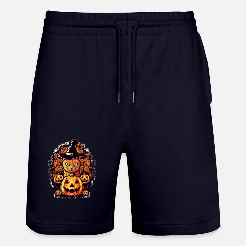 Conception d’Halloween Cat Magic - Short de jogging bio TRAINER Stanley/Stella unisexe - marine foncé