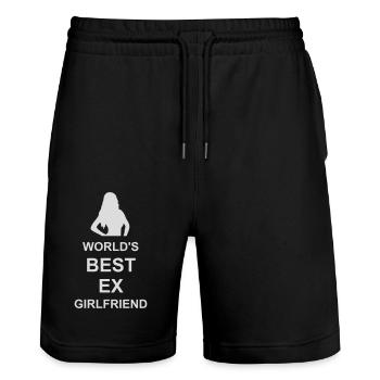 worlds best ex girlfriend - Stanley/Stella Unisex Bio Joggingshorts Trainer  - Schwarz - Vorne - Nik (191cm) & Marisol (170cm)