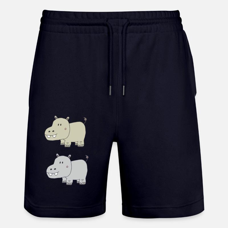 Hippopotames double - Short de jogging bio TRAINER Stanley/Stella unisexe - marine foncé