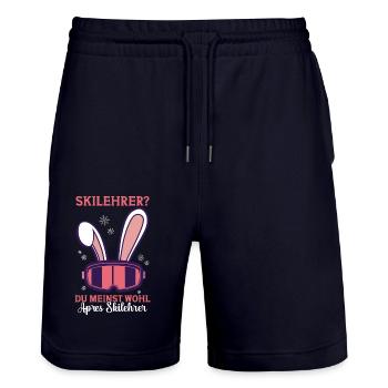 Kostüm Skifahrer Wintersport Apres Ski Party - Stanley/Stella Unisex Bio Joggingshorts Trainer  - Dark navy - Vorne - Nik (191cm) & Marisol (170cm)