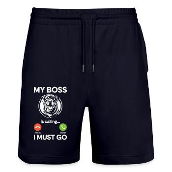 Kampfhund Hundeliebhaber Rottie Hündin - Stanley/Stella Unisex Bio Joggingshorts Trainer  - Dark navy - Vorne - Nik (191cm) & Marisol (170cm)