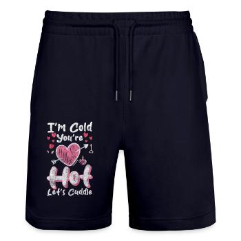 Relationship Affection Romantic - Stanley/Stella Trainer Unisex Organic Jogging Shorts - dark navy - Front - Nik (191cm) & Marisol (170cm)