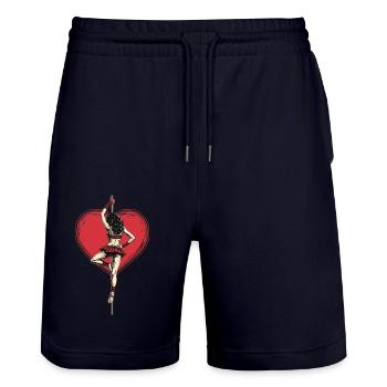Pole Dance Pole Tänzerin Stangentanz - Stanley/Stella Unisex Bio Joggingshorts Trainer  - Dark navy - Vorne - Nik (191cm) & Marisol (170cm)