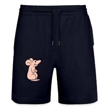 souris souris mignon petit rat rongeur amical - Short de jogging bio TRAINER Stanley/Stella unisexe - marine foncé - Devant - Nik (191cm) & Marisol (170cm)