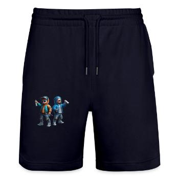 Coole Graffiti-Sprayer - Stanley/Stella Unisex Bio Joggingshorts Trainer  - Dark navy - Vorne - Nik (191cm) & Marisol (170cm)