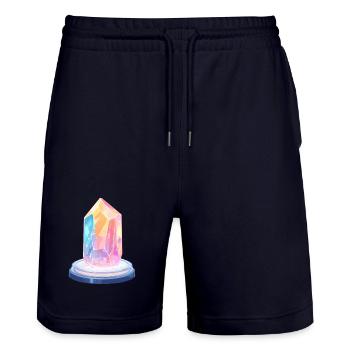 Pastel crystal on pedestal - Stanley/Stella Trainer Unisex Organic Jogging Shorts - dark navy - Front - Nik (191cm) & Marisol (170cm)
