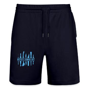 Artist Painter Graphic Artists going to Art Gift Idea - Stanley/Stella Trainer Unisex Organic Jogging Shorts - dark navy - Front - Nik (191cm) & Marisol (170cm)