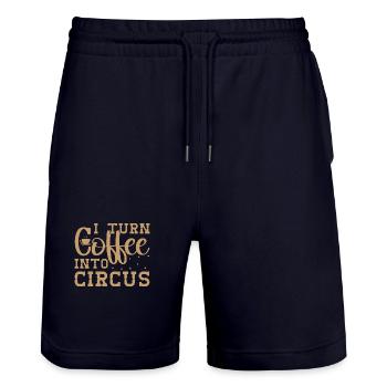 I Turn Coffee Into Circus Circus Performer Gifts - Stanley/Stella Unisex Bio Joggingshorts Trainer  - Dark navy - Vorne - Nik (191cm) & Marisol (170cm)