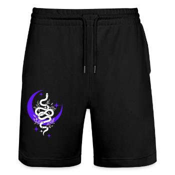 Snake Spirit - Stanley/Stella Trainer Unisex Organic Jogging Shorts - black - Front - Nik (191cm) & Marisol (170cm)
