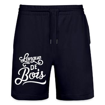 Langue de bois - Short de jogging bio TRAINER Stanley/Stella unisexe - marine foncé - Devant - Nik (191cm) & Marisol (170cm)