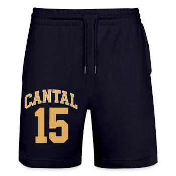 Cantal 15 - Short de jogging bio TRAINER Stanley/Stella unisexe - marine foncé - Devant - Nik (191cm) & Marisol (170cm)